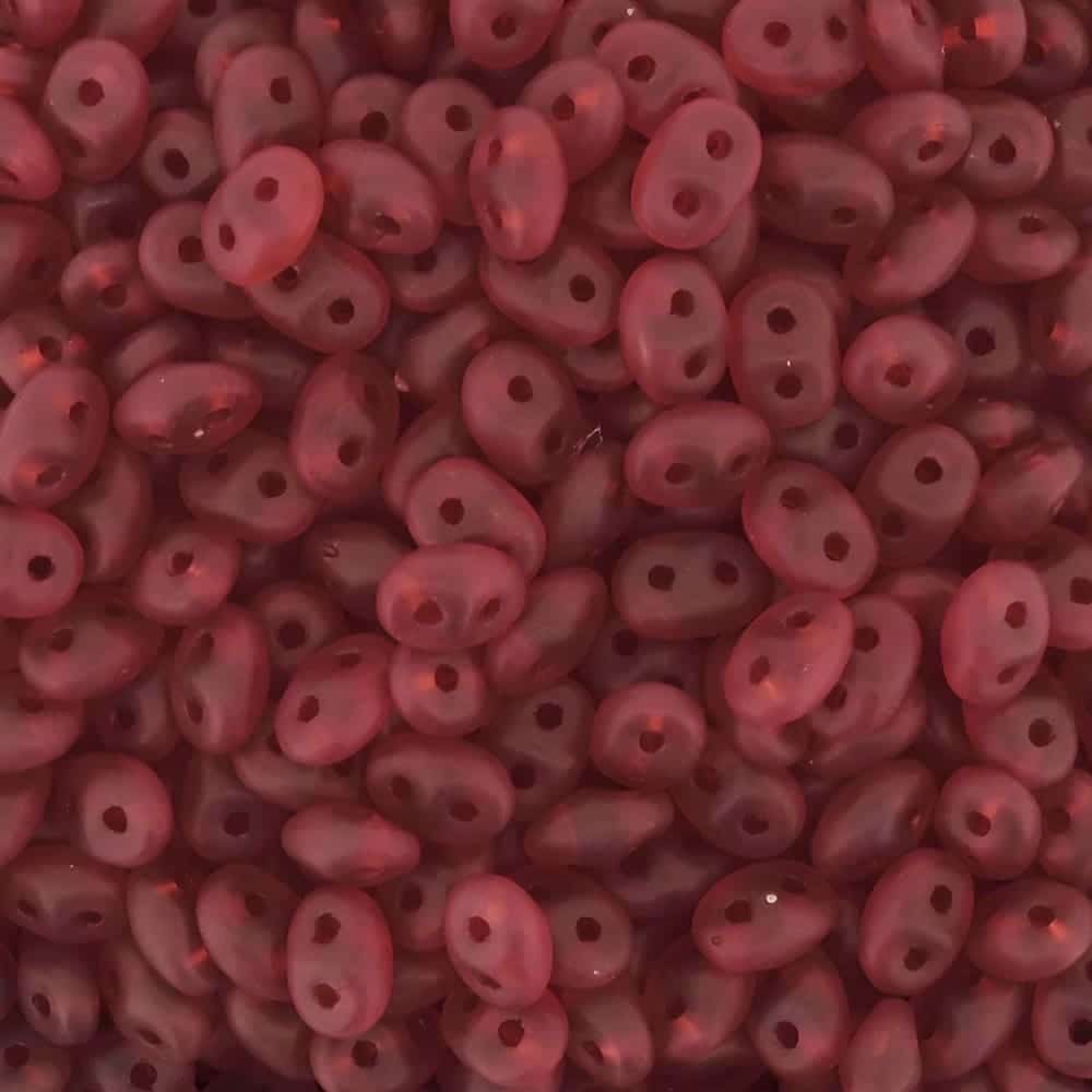 SuperDuo Beads Two-hole 5×2.5mm Ruby Red Matte 22.5GM