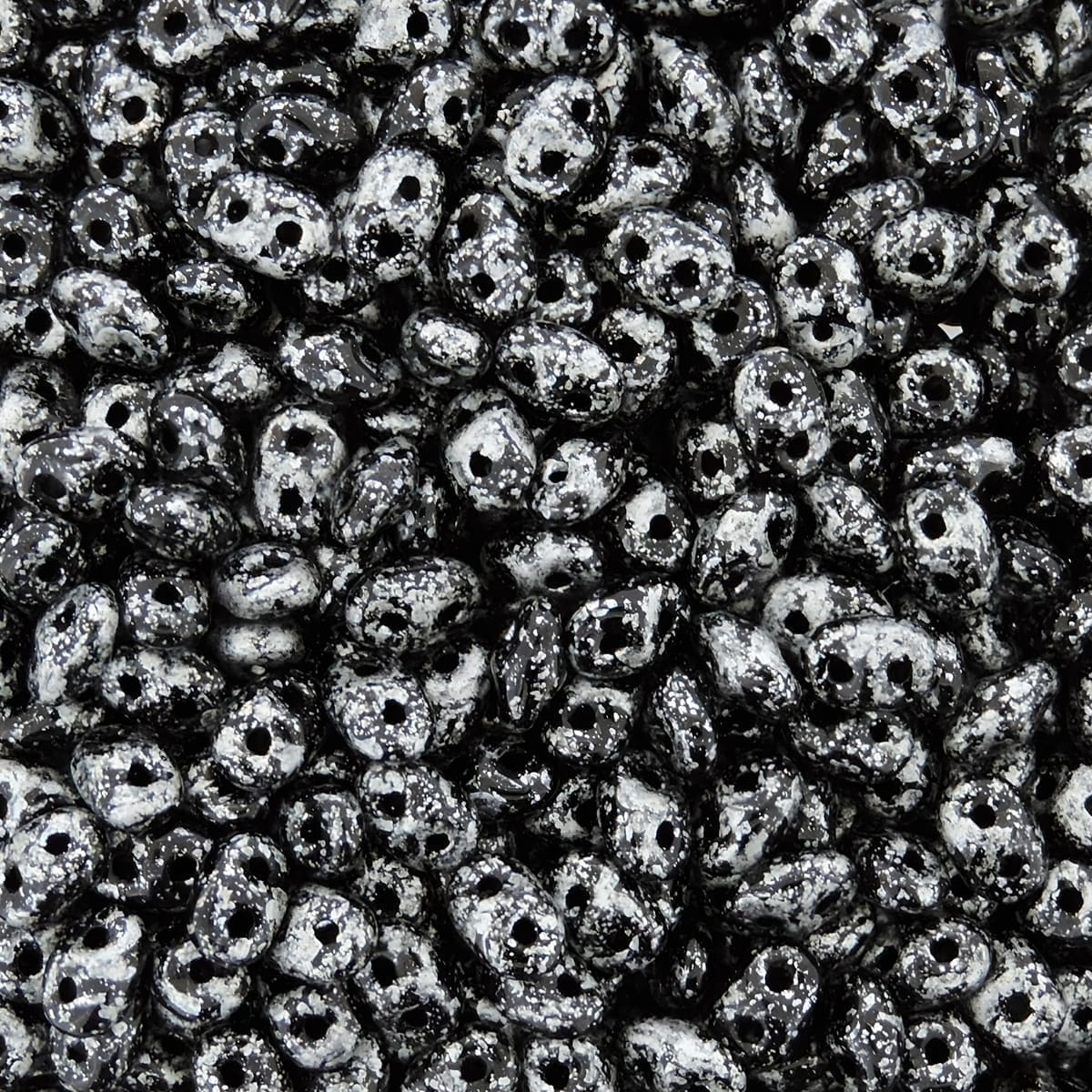 SuperDuo Beads Two-hole 5×2.5mm Tweedy Silver 22.5GM