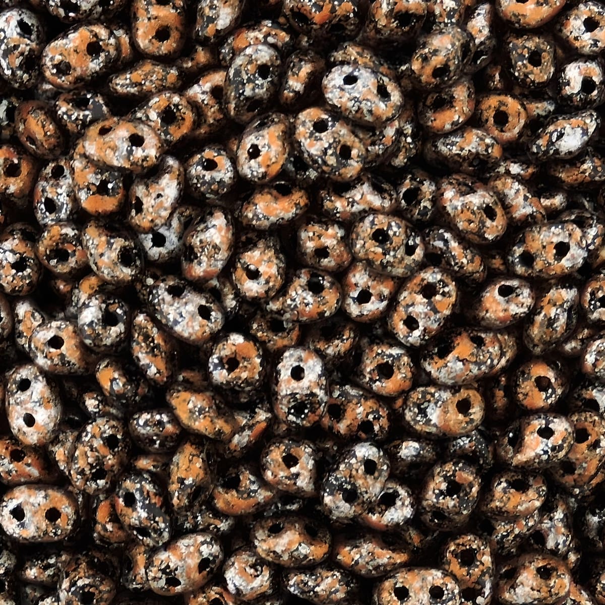 SuperDuo Beads Two-hole 5×2.5mm Tweedy Copper 22.5GM