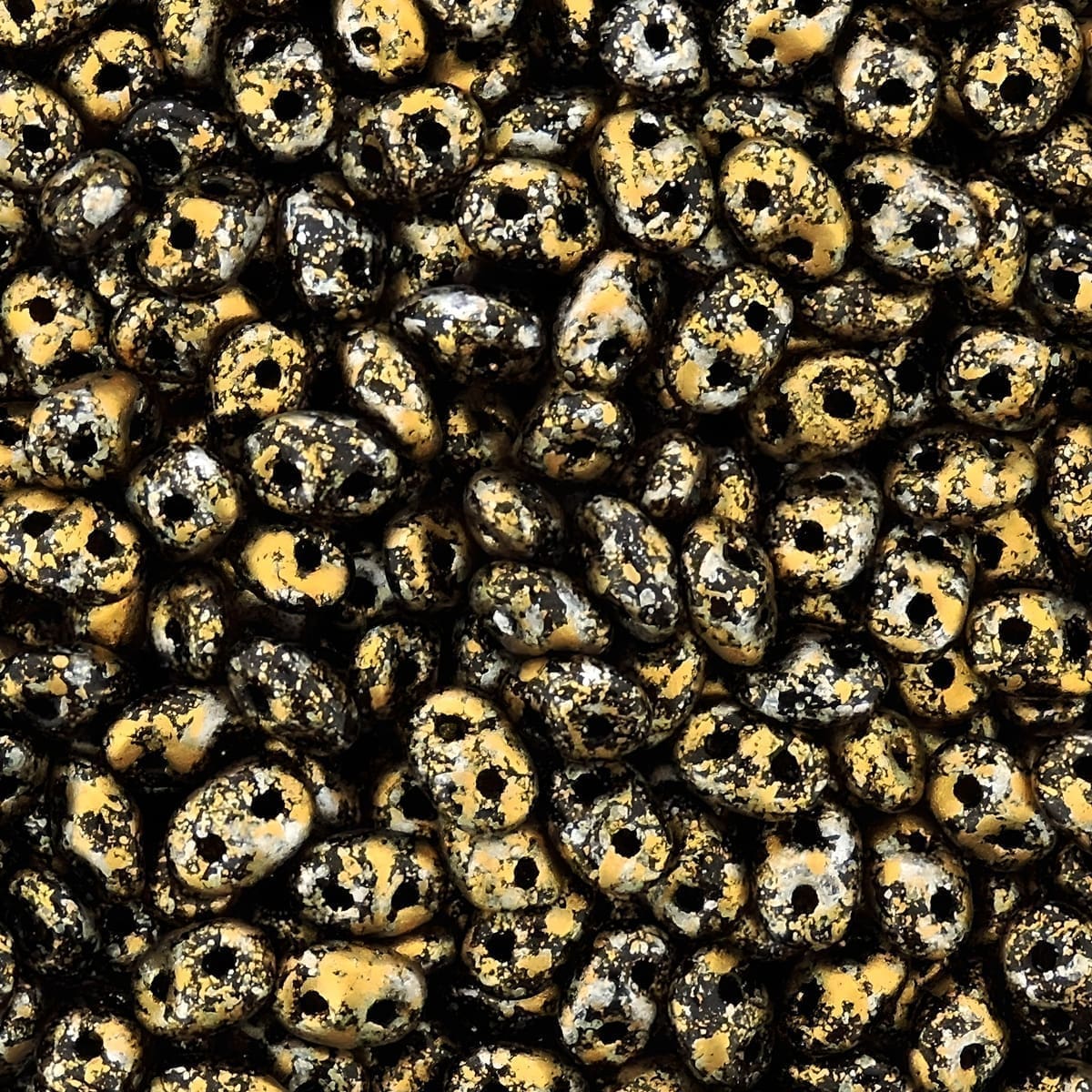SuperDuo Beads Two-hole 5×2.5mm Tweedy Gold 22.5GM