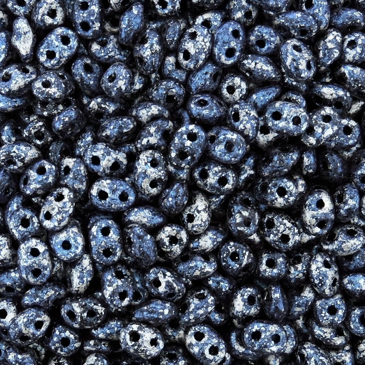 SuperDuo Beads Two-hole 5×2.5mm Tweedy Blue 22.5GM