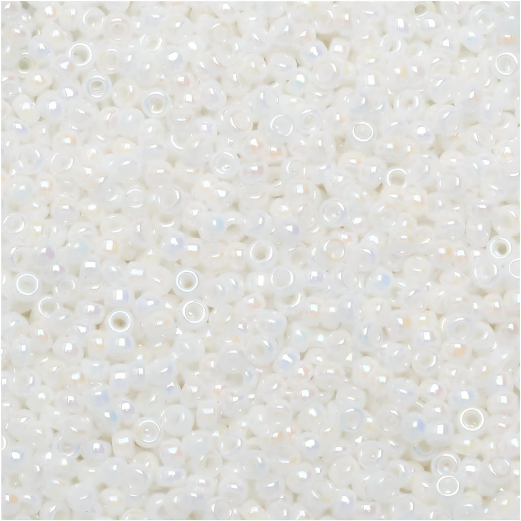 Miyuki Round Seed Beads 15/0 White Pearl AB 8.2GM
