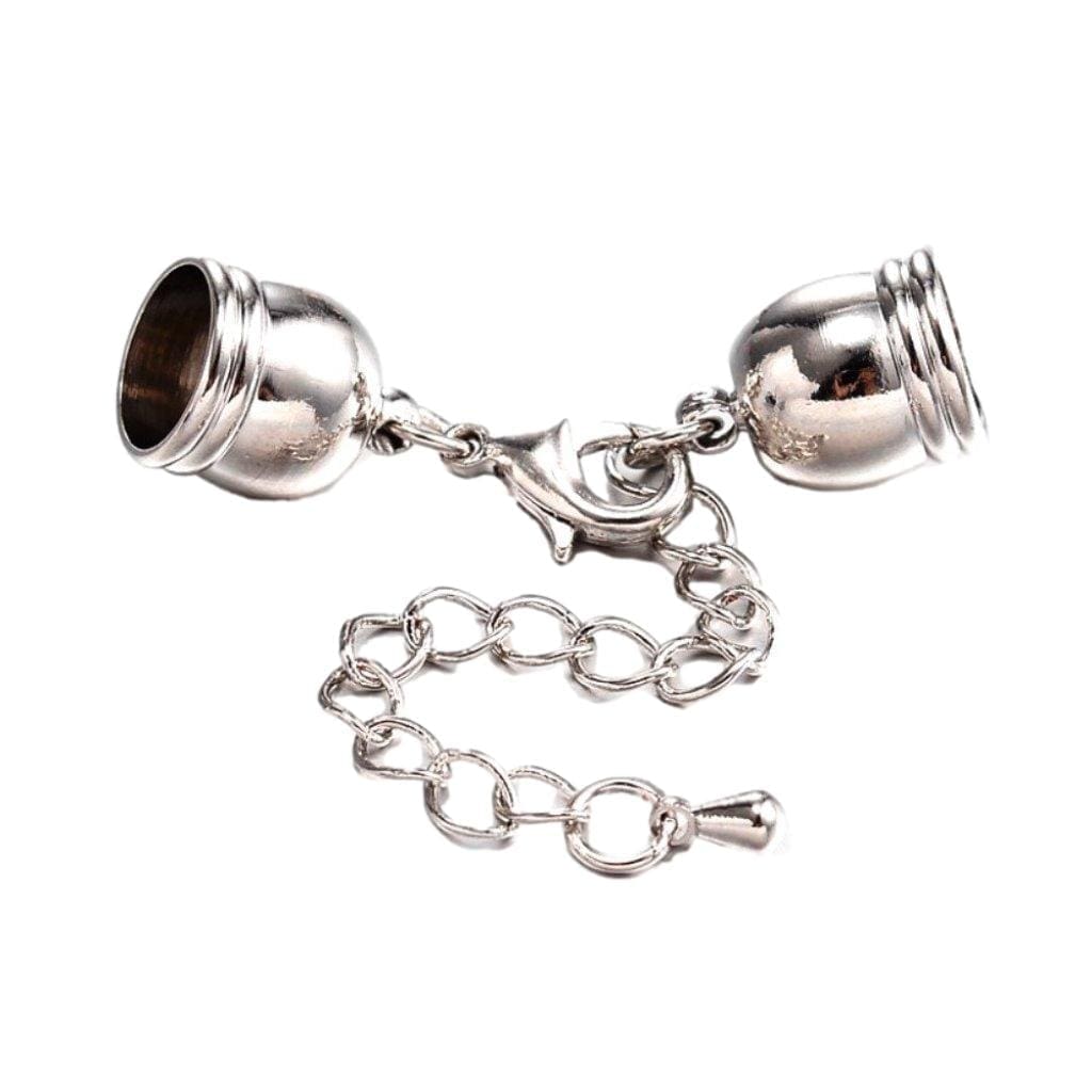 Lobster Clasp with End Caps and Extension Chain 8.5mm ID, 5 Sets