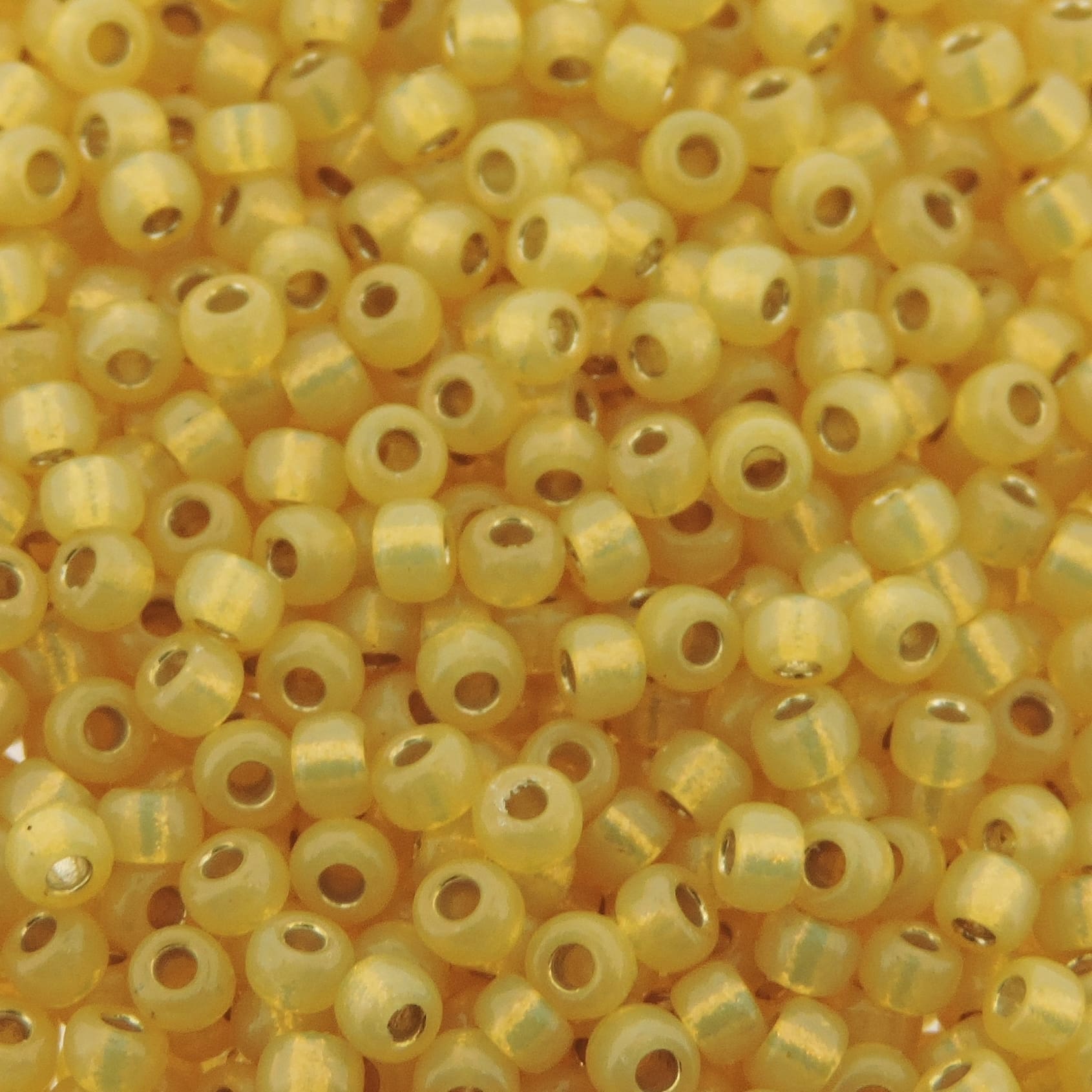 Miyuki Round Seed Beads Size 8/0 Duracoat Silver Lined Light Yellow 22GM