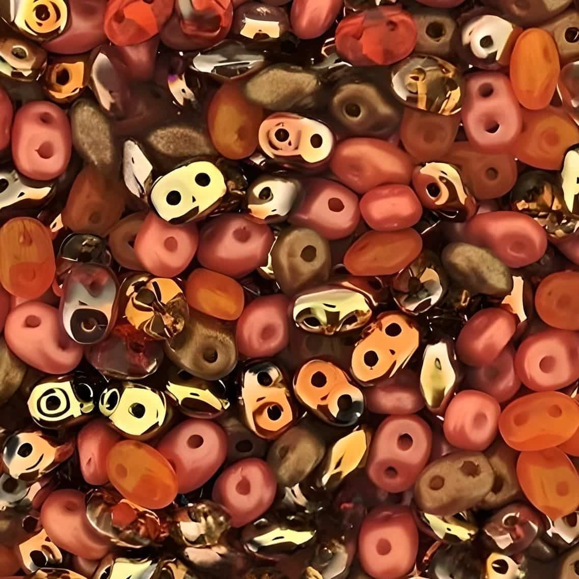 SuperDuo Beads Two-hole 5×2.5mm Marmalade Mix 22.5GM