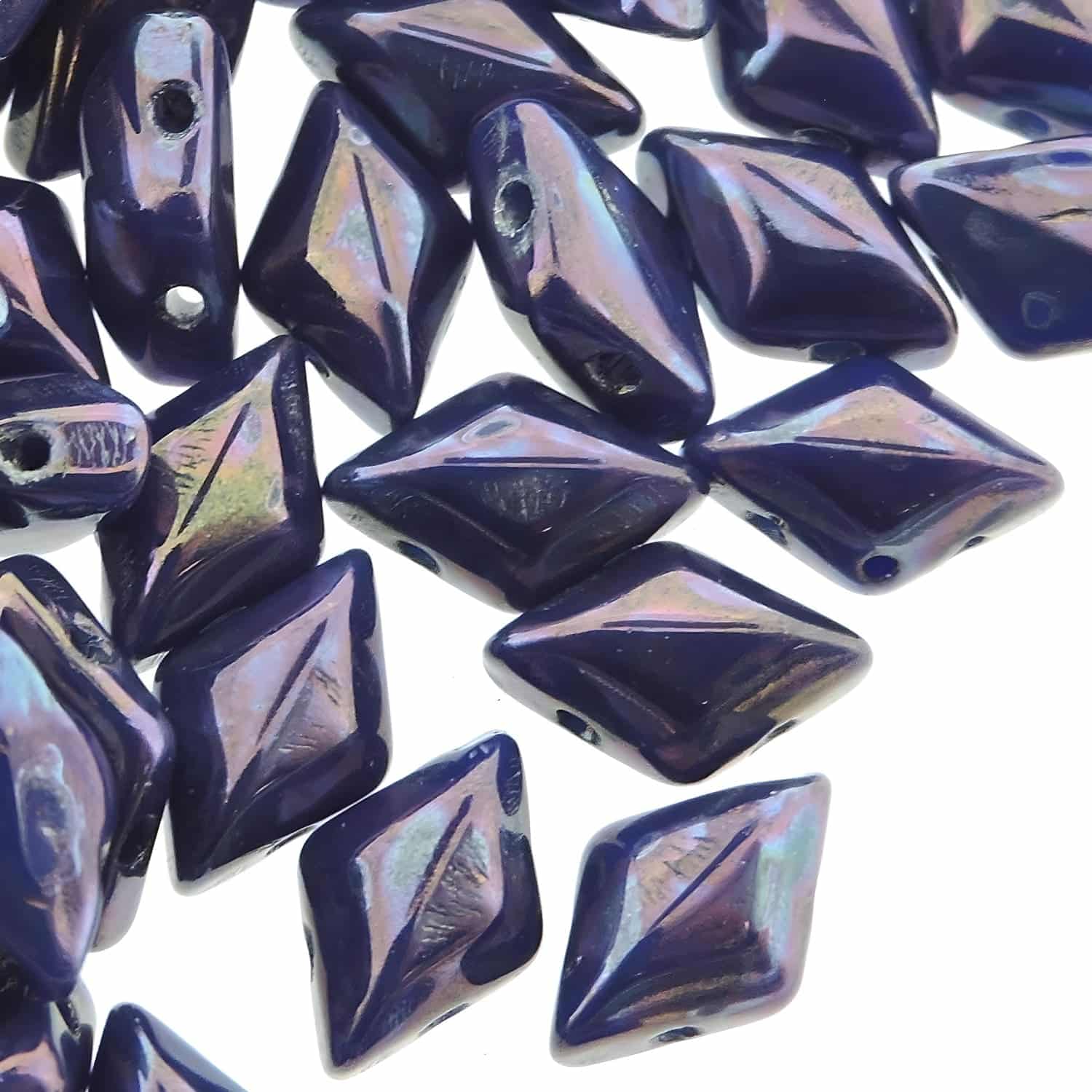 GemDUO 2-Hole beads 8x5mm 10GM – Royal Blue Nebula