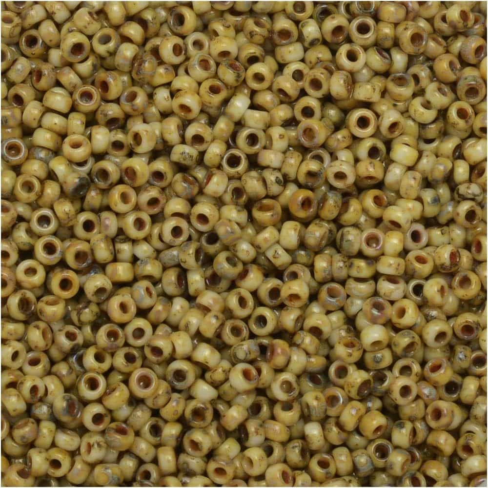 Miyuki Round Seed Beads 15/0 Picasso Canary Yellow Matte 8.2GM