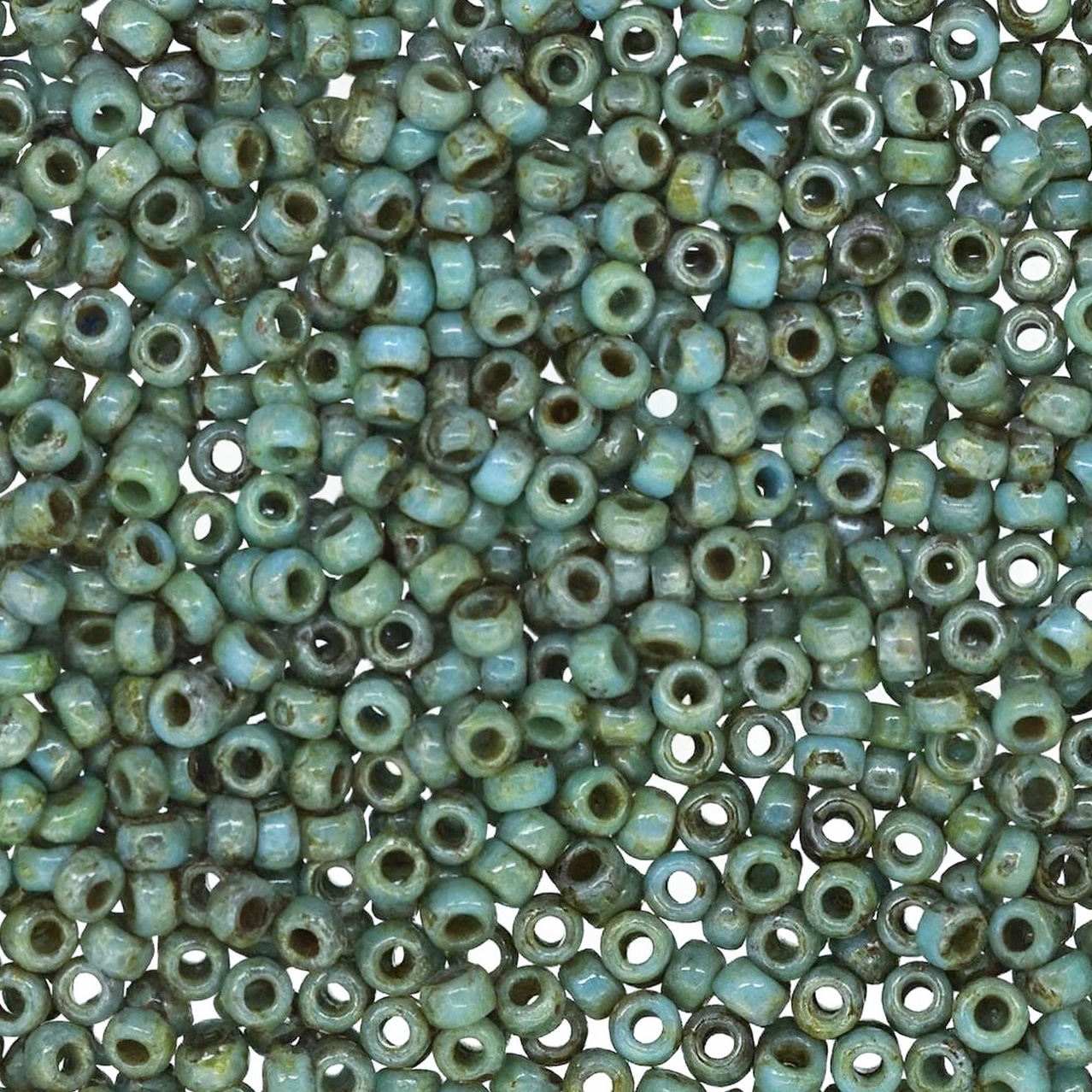 Miyuki Round Seed Beads 15/0 Picasso Seafoam Green 8.2GM