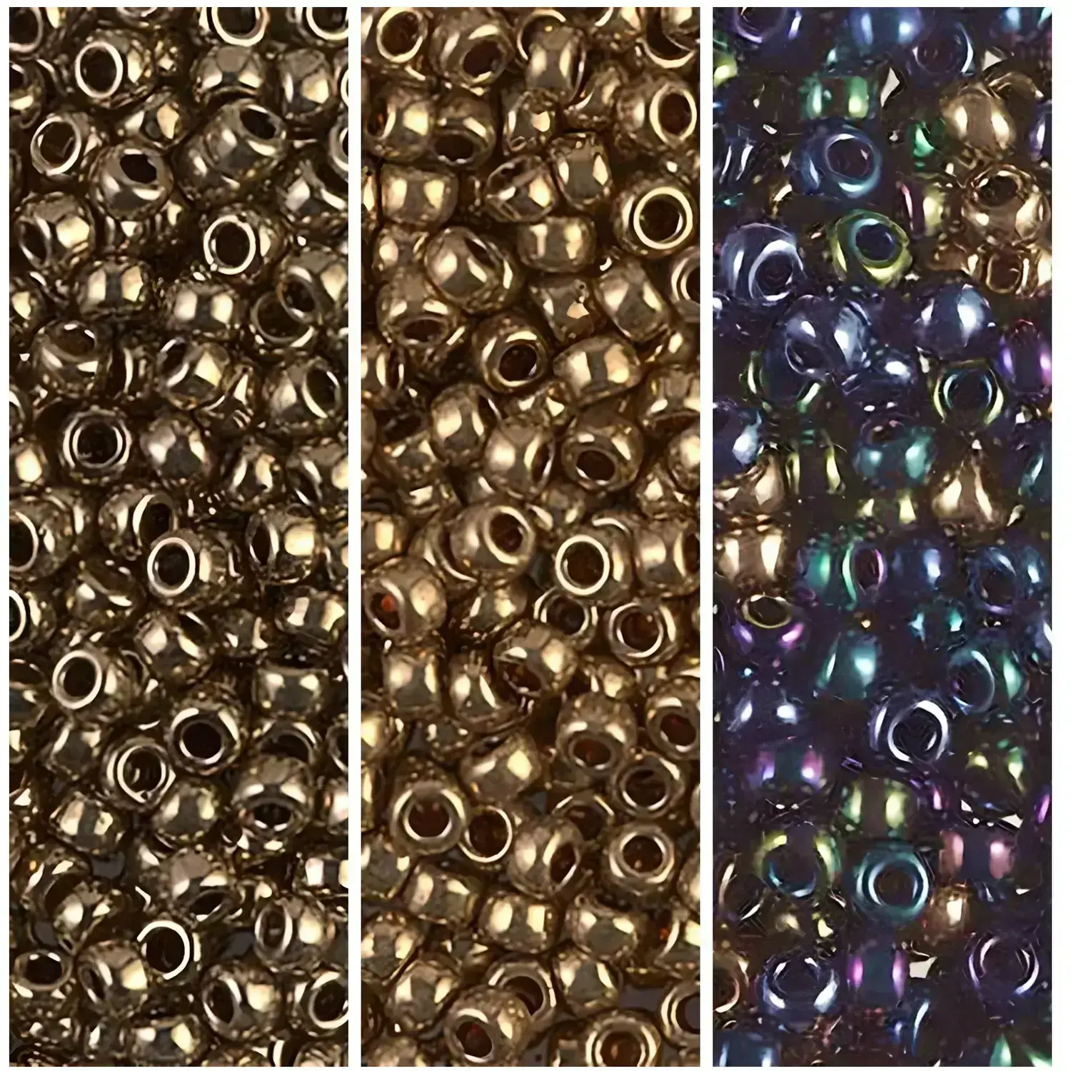 Set of 3 Colors, 66GM, Miyuki Round Seed Beads, Size 8/0 Bronze Collection