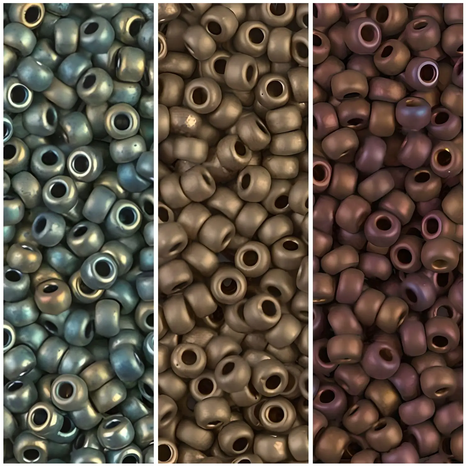 Set of 3 Colors 66GM Miyuki Seed Beads Size 8/0 Matte Metallic Collection