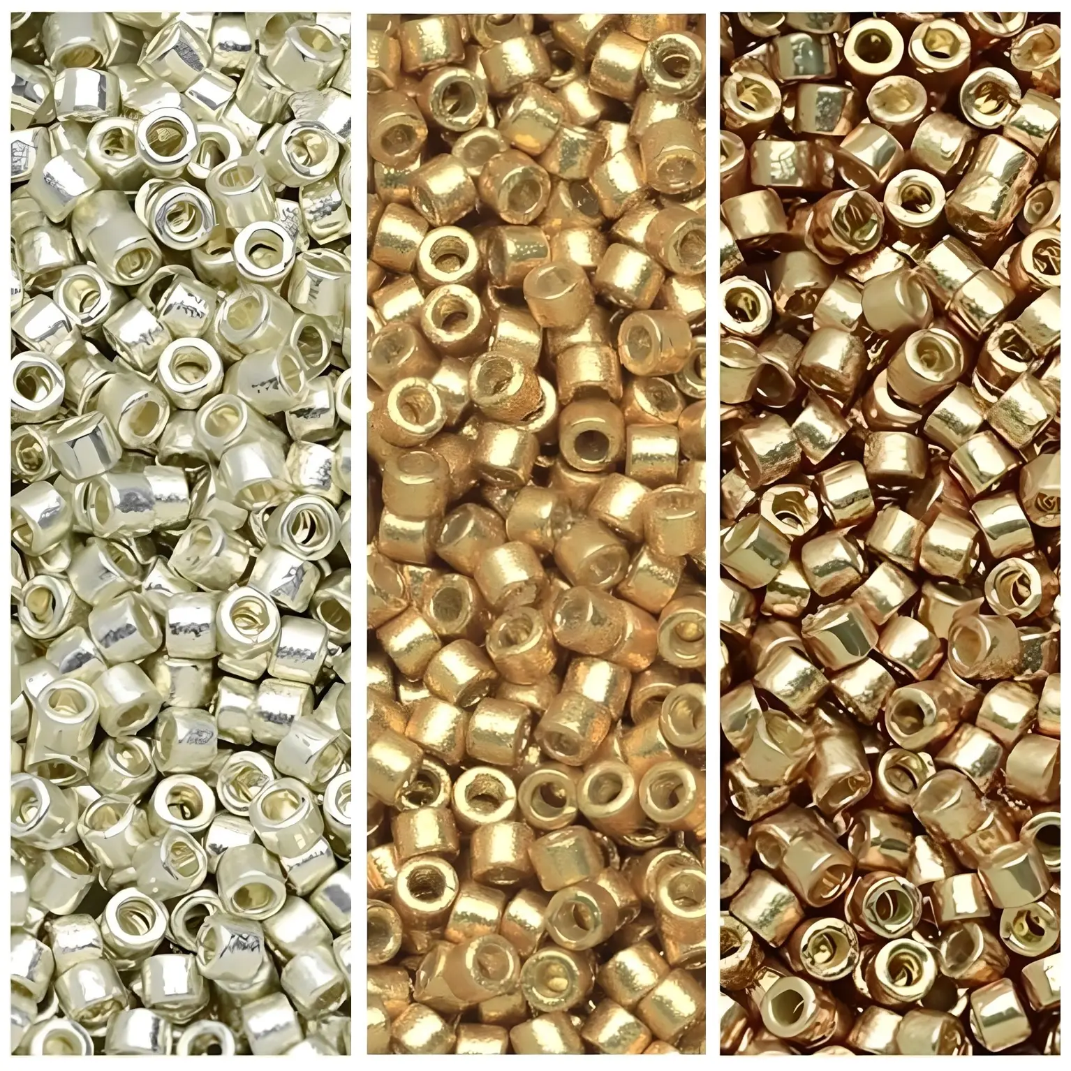 Set of 3 Colors 21GM Miyuki Delica Beads 11/0 Duracoat Galvanized DB1831, DB1832, DB1834