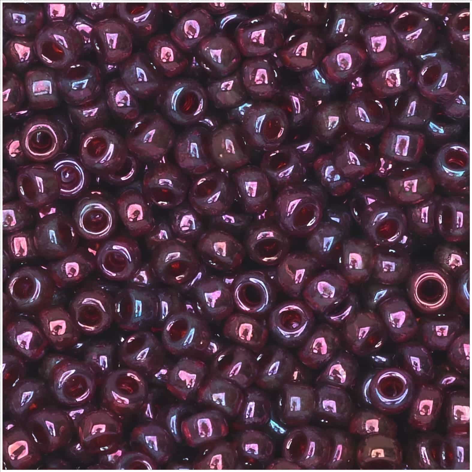Miyuki Round Seed Beads Size 8/0 Cranberry Gold Luster 22GM