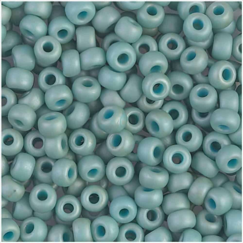 Miyuki Round Seed Beads 6/0 Matte Opaque Sea Foam Luster 20GM 6-2028