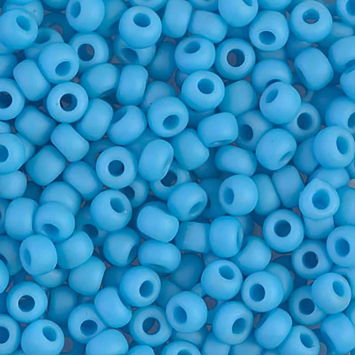 Miyuki Round Seed Beads Size 8/0 Matte Opaque Light Blue 22GM