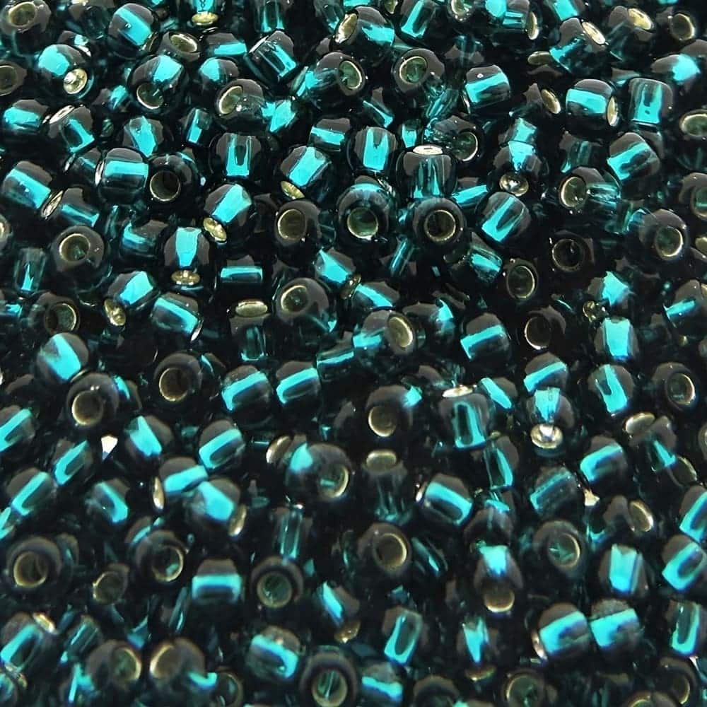 Toho Seed Beads Round Size 11/0 28GM Silver Lined Blue Zircon