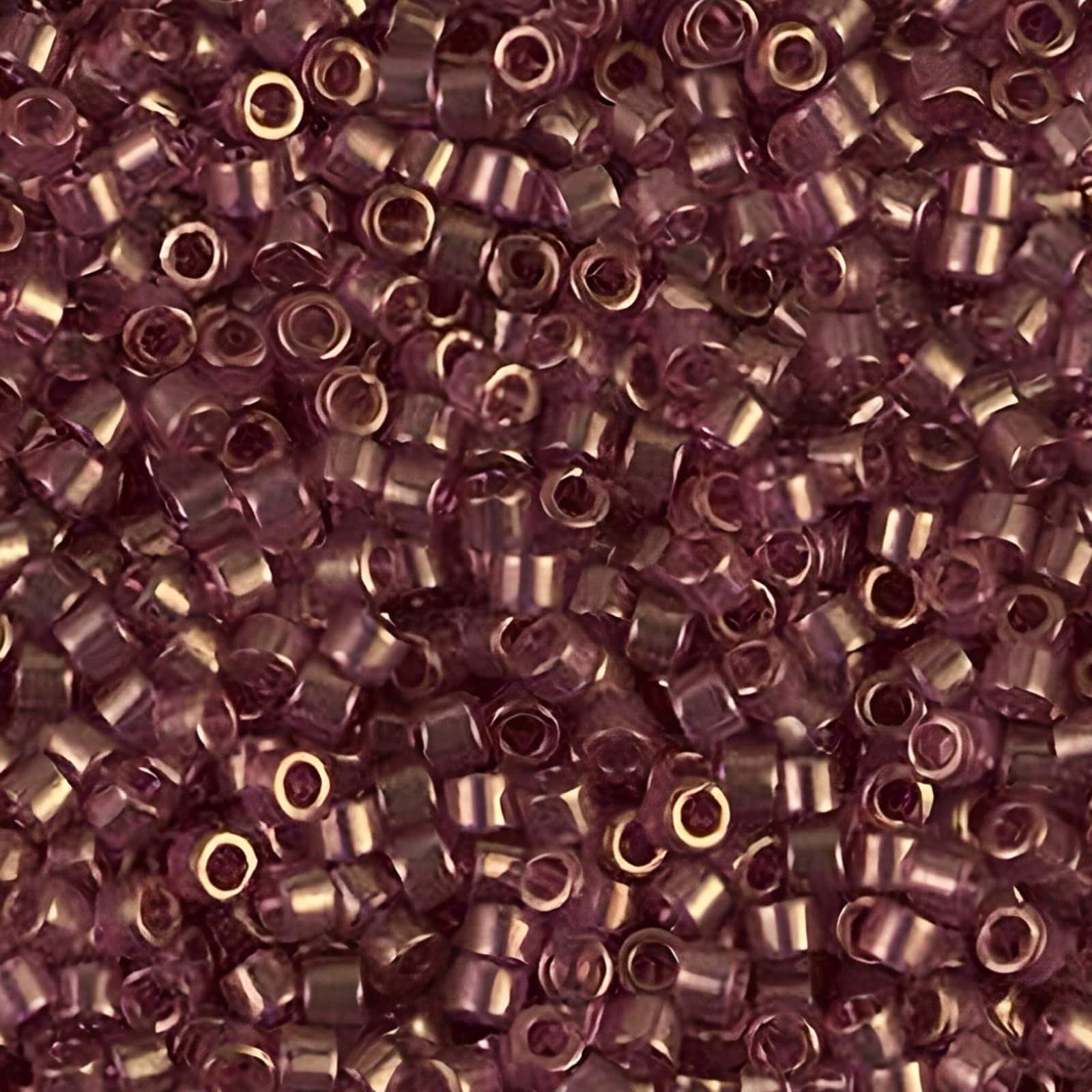 DB0108 Miyuki Delica Seed Beads 11/0 Amethyst Purple Gold Luster 7.2GM