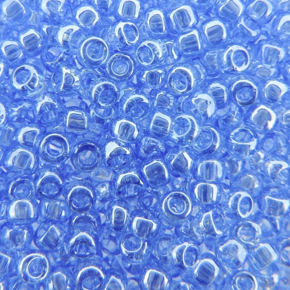 Toho Seed Beads Round Size 8/0 Transparent Lustered Light Sapphire 28GM 8-107