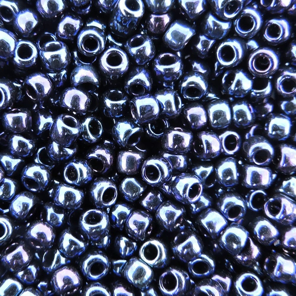 Toho Seed Beads Round Size 8/0 Metallic Nebula Dark Blue 28GM 8-82