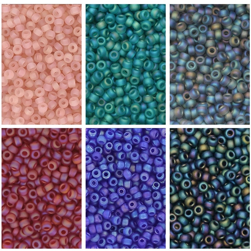 Miyuki Seed Beads Size 11/0 Matte AB Collection 6-Color Set 51GM