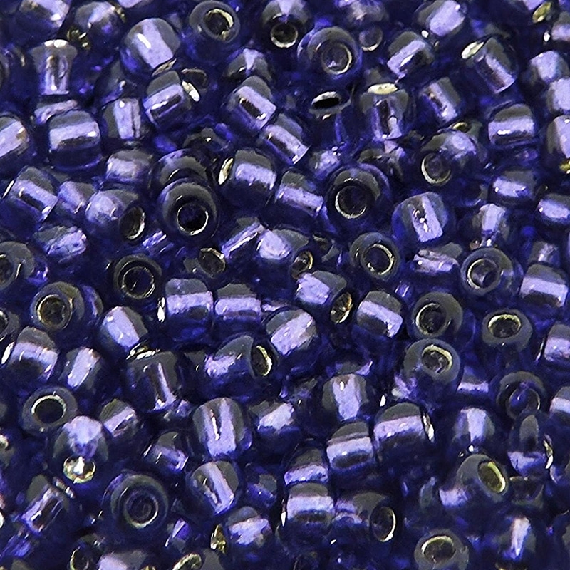 Toho Seed Beads Round Size 11/0 25GM Silver Lined Purple