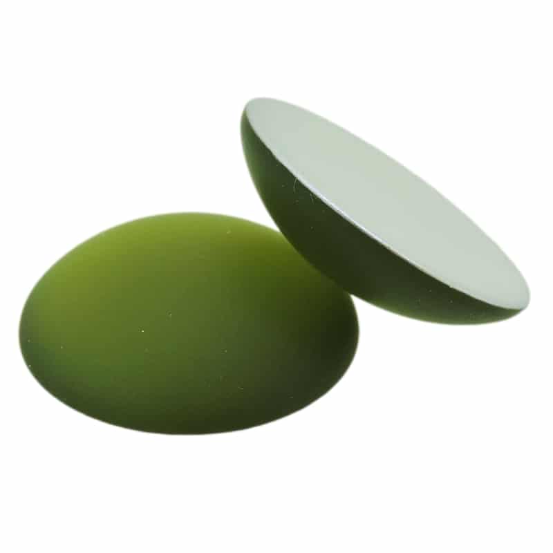 Lunasoft Lucite Cabochon 24mm Round Olive Green
