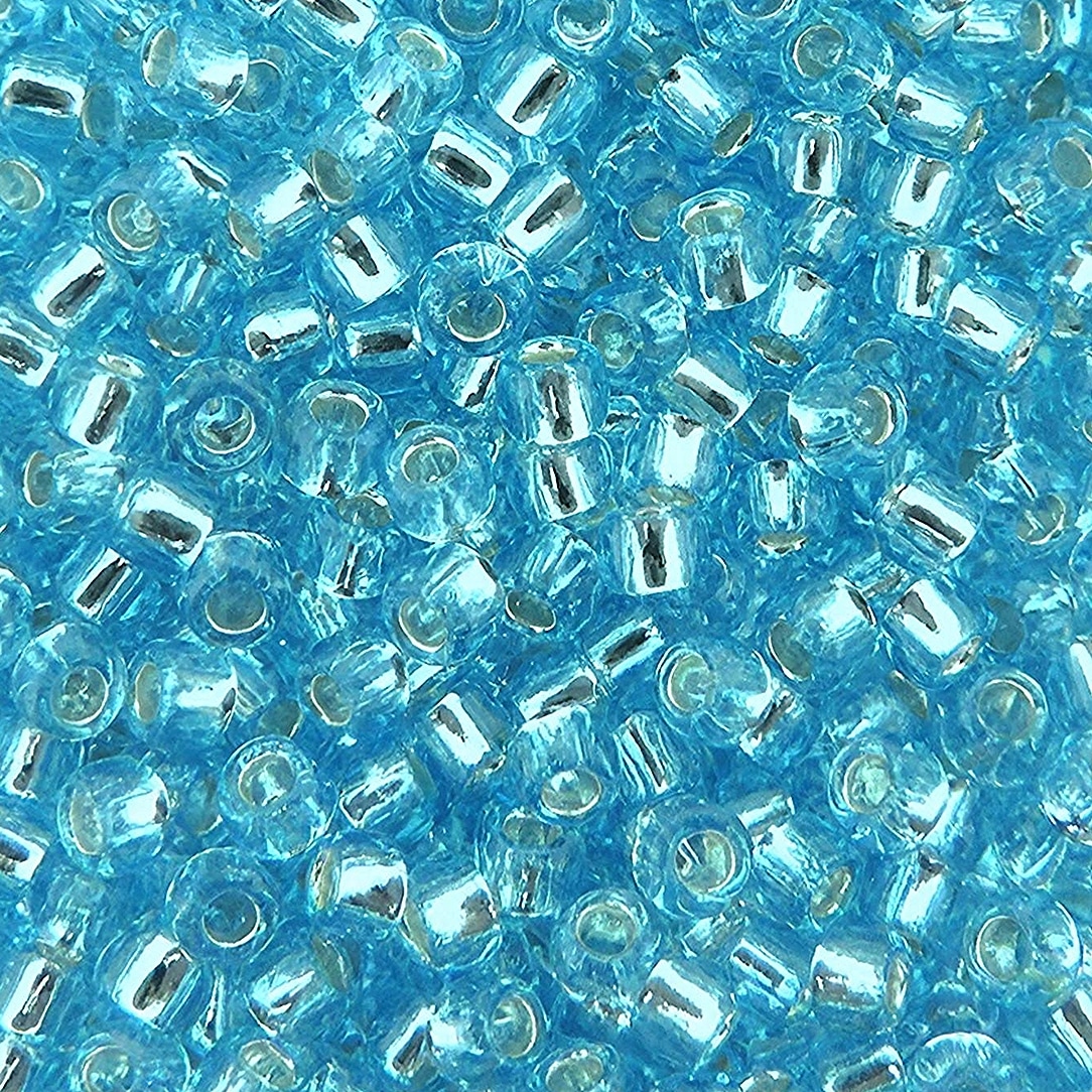 Toho Seed Beads Round Size 11/0 25GM Silver Lined Aquamarine