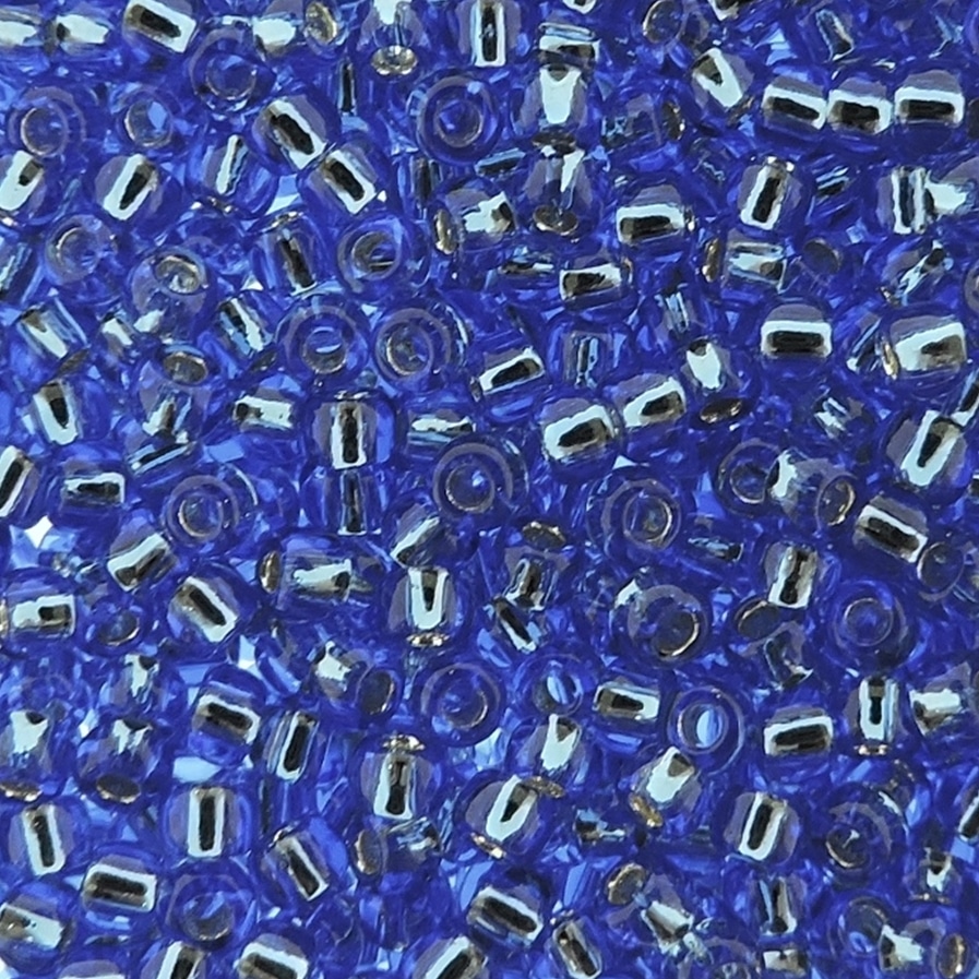 Toho Seed Beads Round Size 11/0 25GM Silver Lined Sapphire Blue