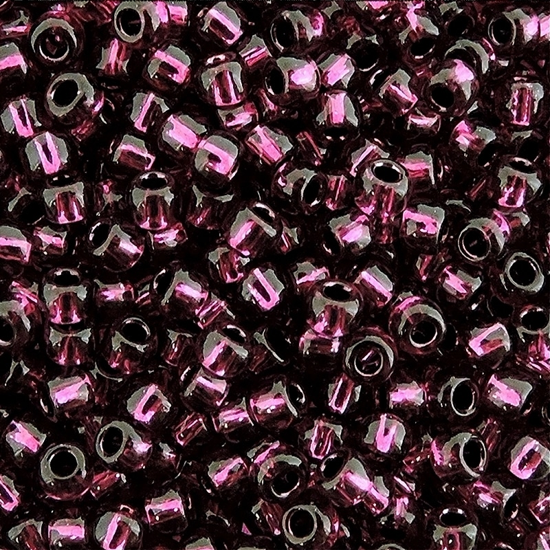 Toho Seed Beads Round Size 11/0 25GM Silver Lined Raspberry