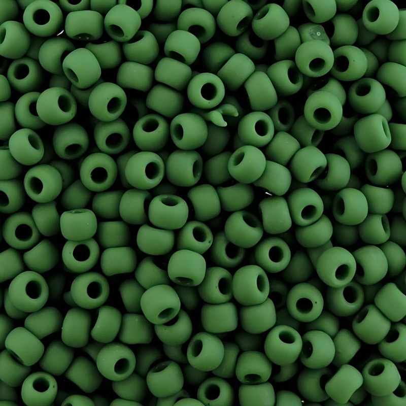 Toho Seed Beads Round Size 11/0 25GM Matte Opaque Pine Forest Green 11-47HF