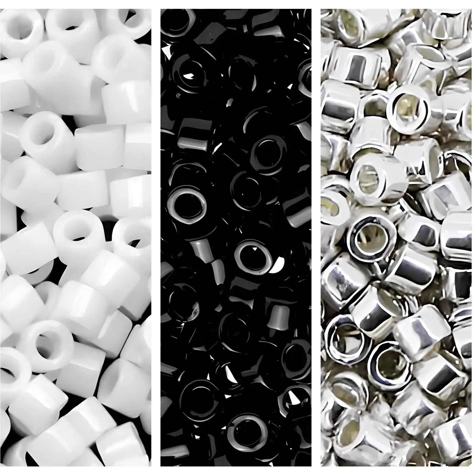 Set of 3 Color, 21GM, Miyuki Delica Seed Beads Size 11/0 Combo: Tuxedo Collection
