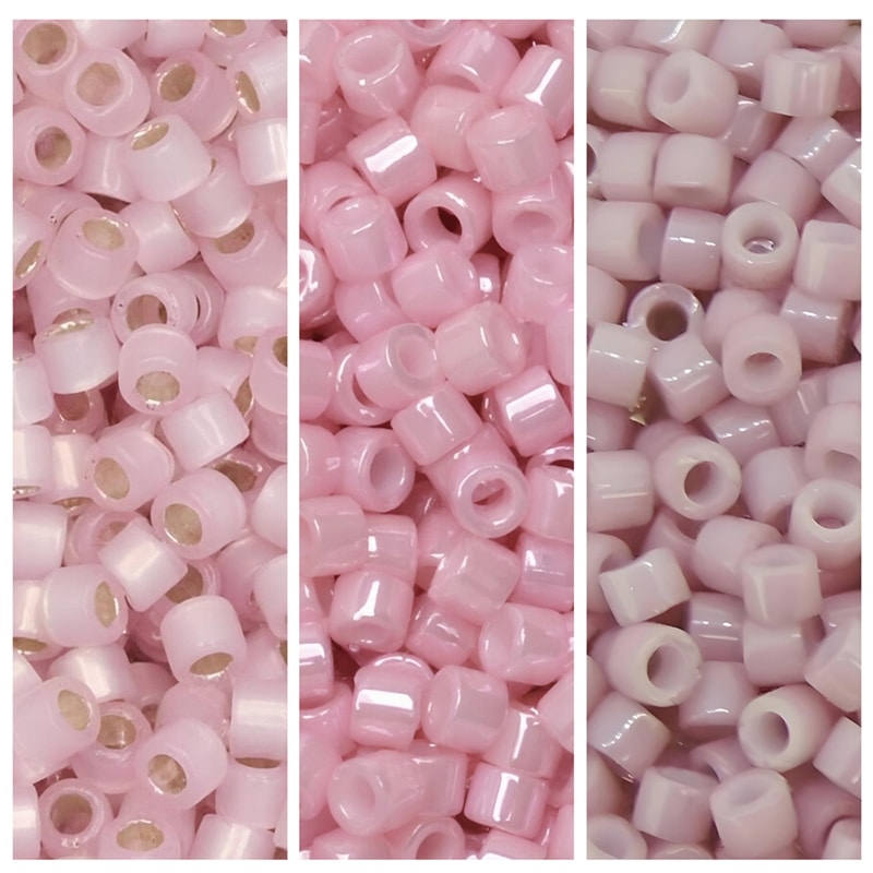 Set of 3 Colors, 21GM, Miyuki Delica Seed Beads Size 11/0 Rose Delight Collection