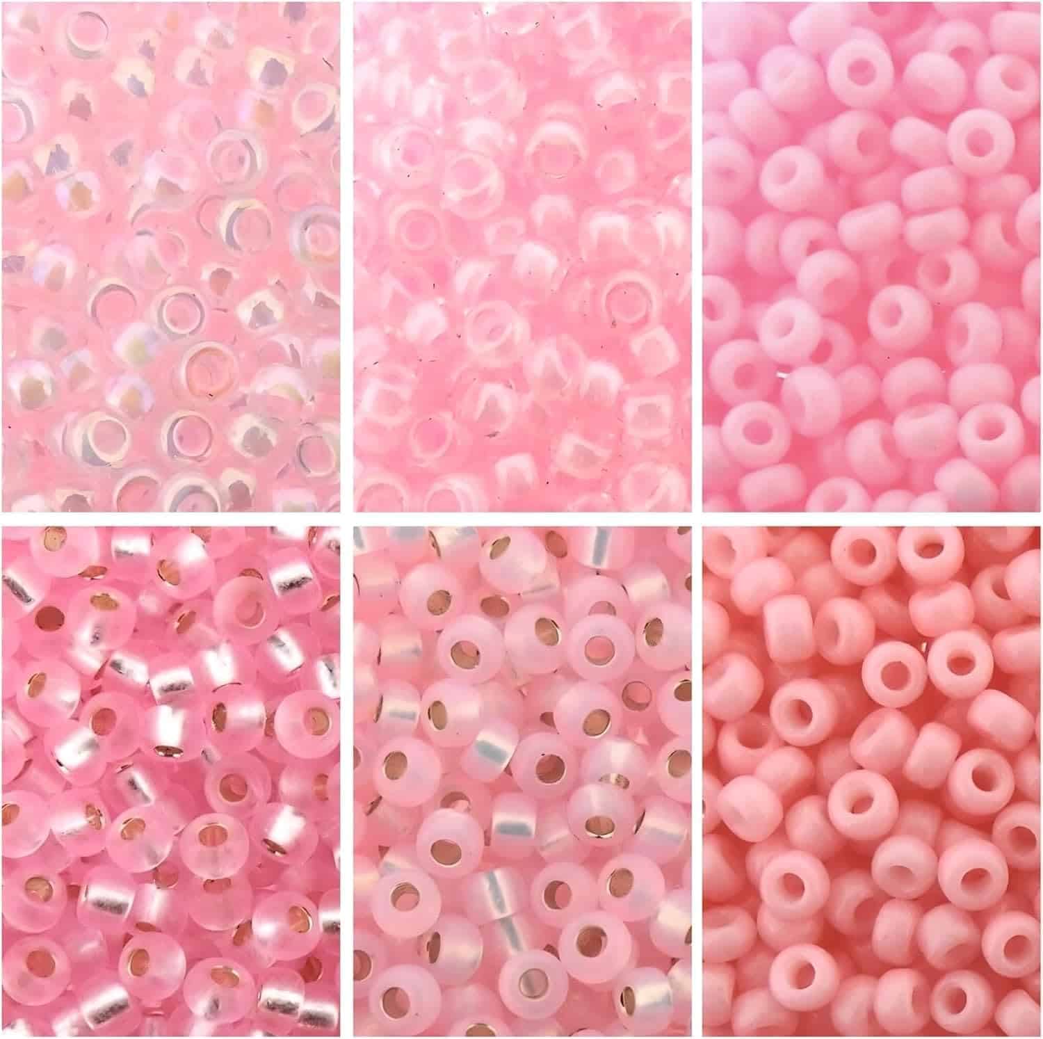 Miyuki Round Seed Beads Size 11/0 Pink Collection 6-Color Set