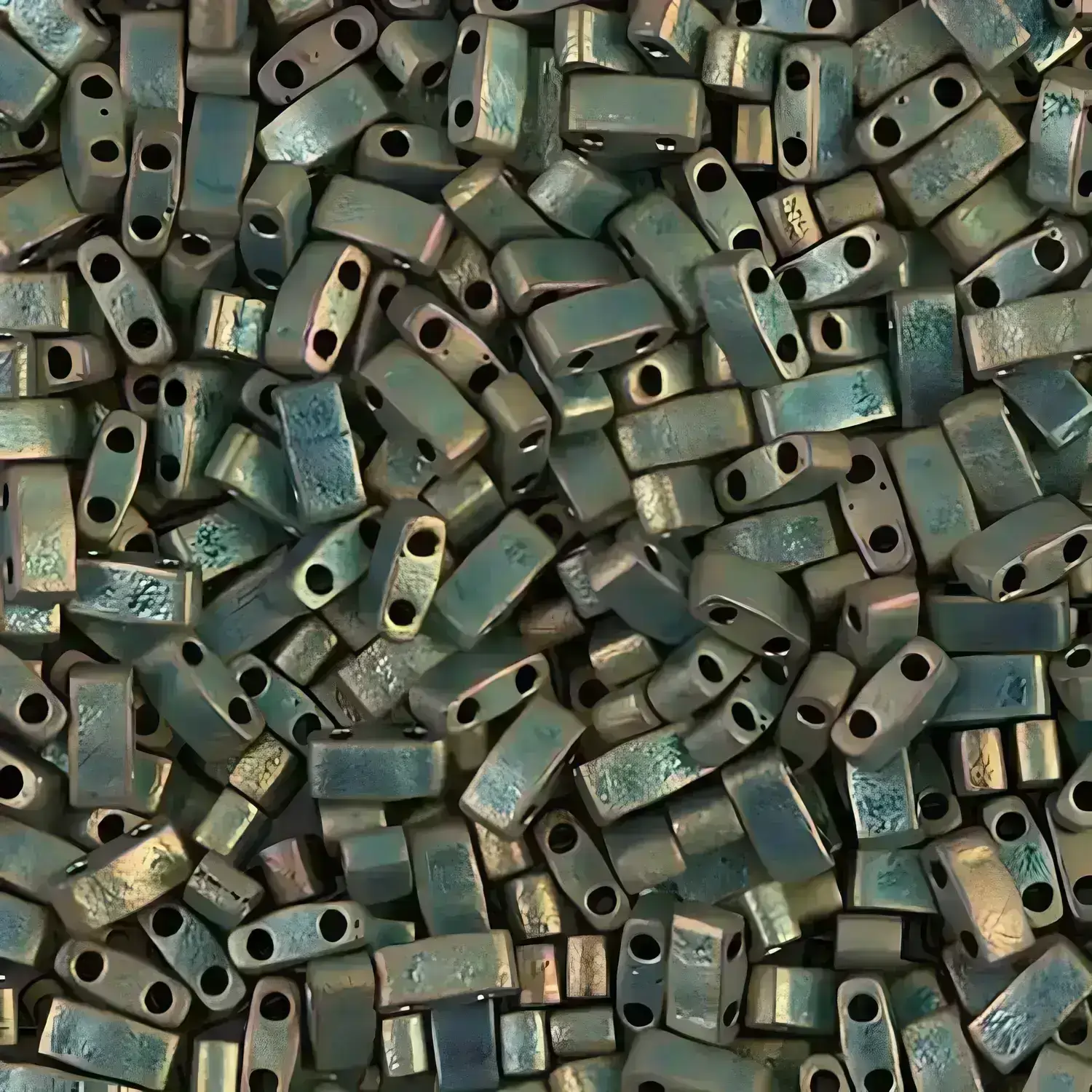 Miyuki Half Tila Beads 2.3 x 5mm 7.8GM Matte Metallic Patina Iris
