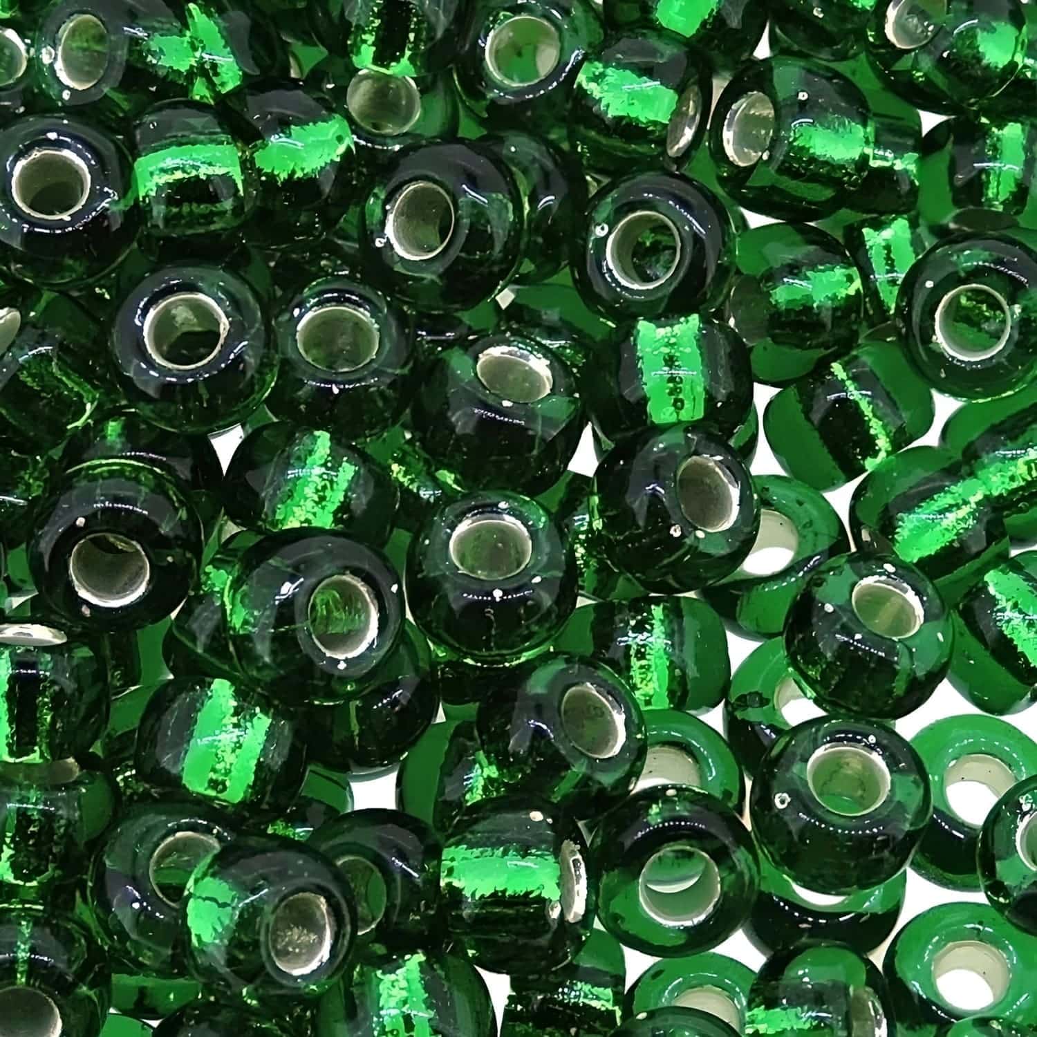 Miyuki Round Seed Beads 6/0 Silver Lined Green 20GM 6-146S (6-16)