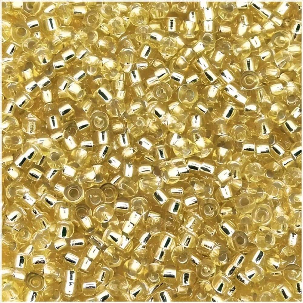 Miyuki Round Seed Beads Size 11/0 Silver Lined Pale Gold 23GM