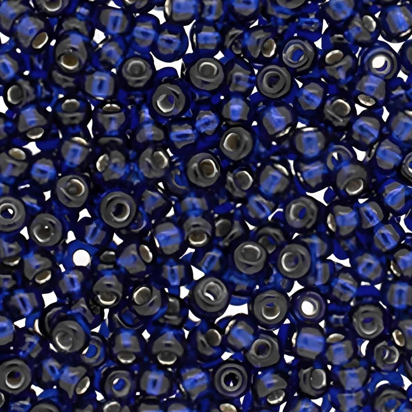 Miyuki Round Seed Beads Size 11/0 Duracoat Silver-Lined Navy Blue 24GM