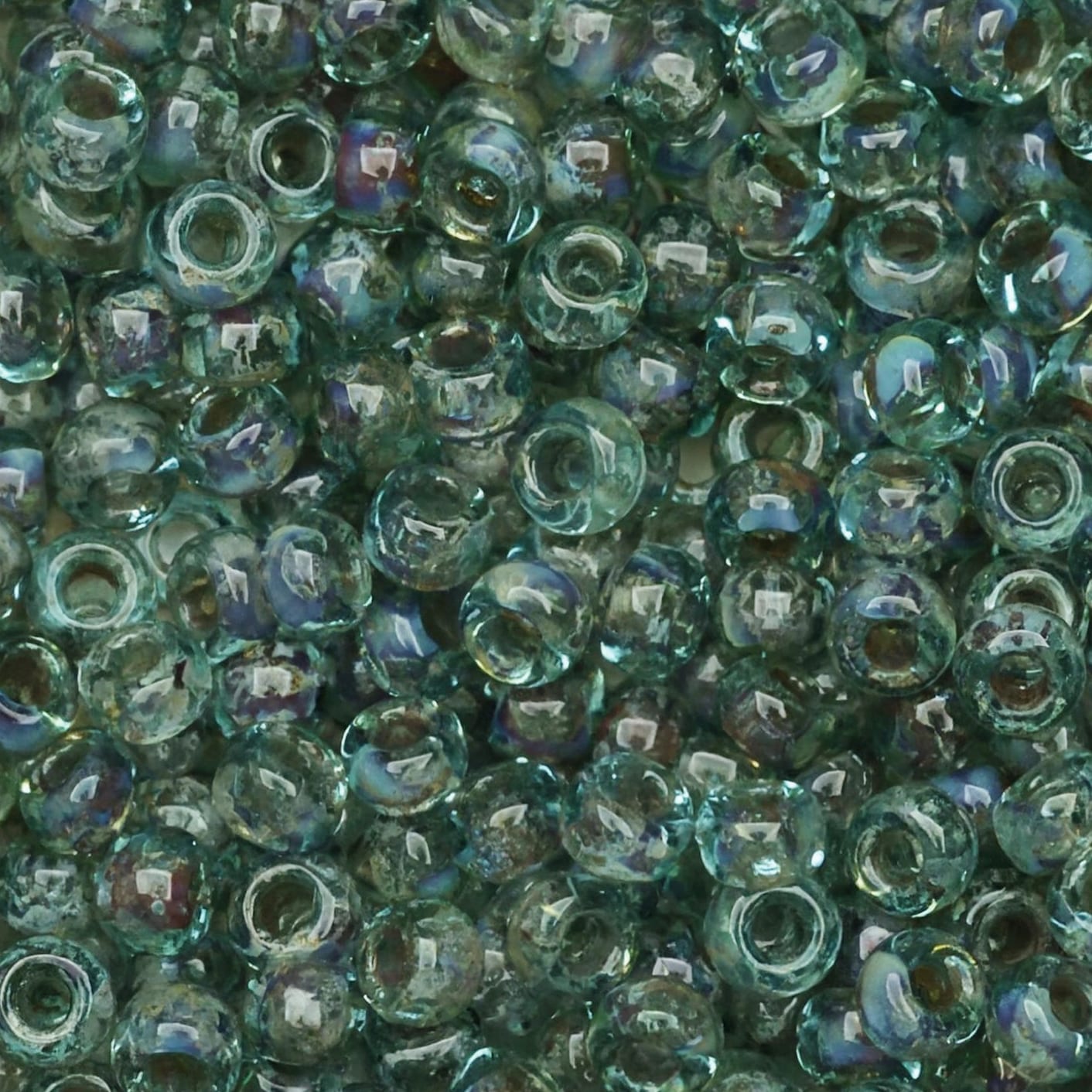 Miyuki Round Seed Beads Size 11/0 Picasso Olivine Transparent 23GM