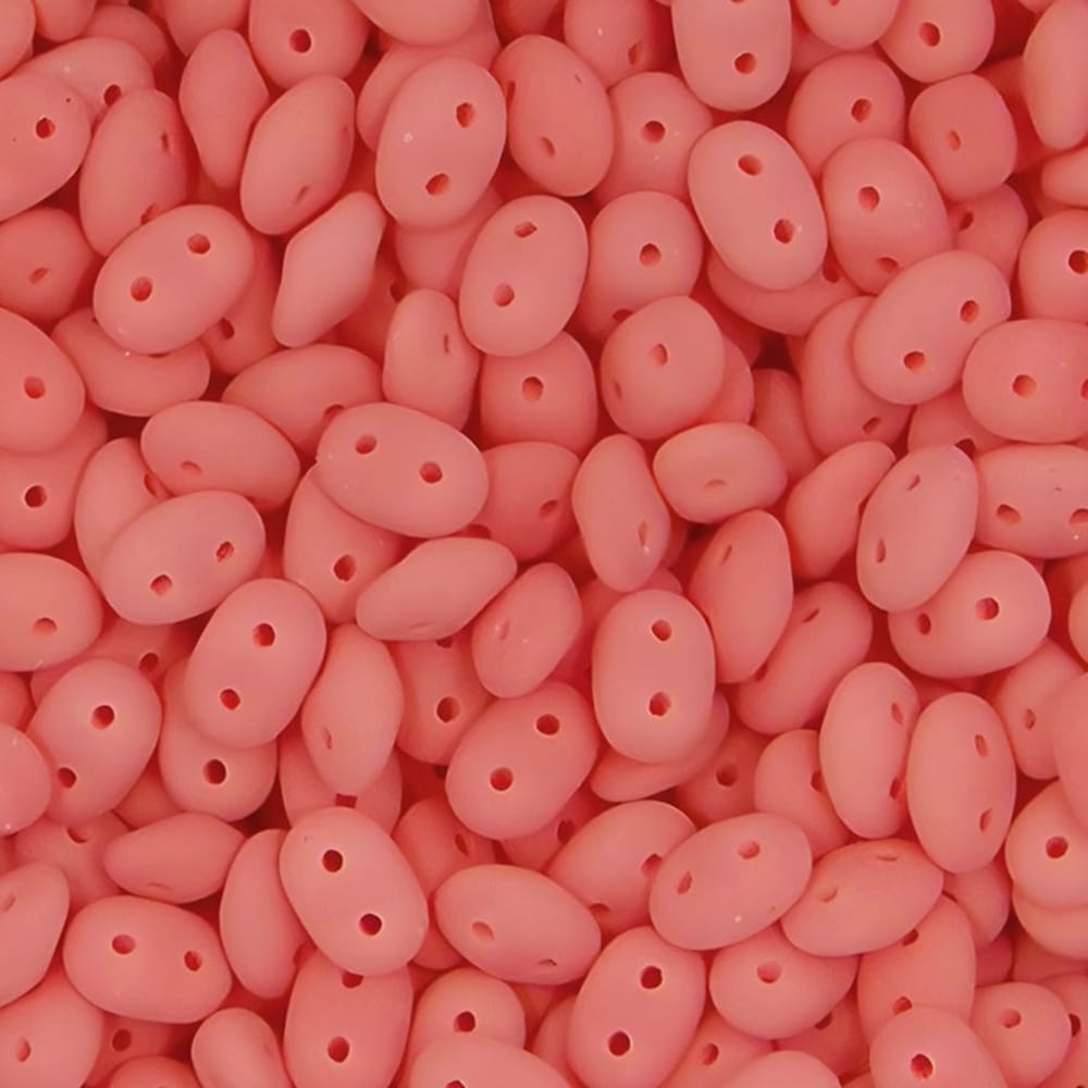 SuperDuo Beads Two-hole 5×2.5mm Bondeli Matte Coral 22.5GM