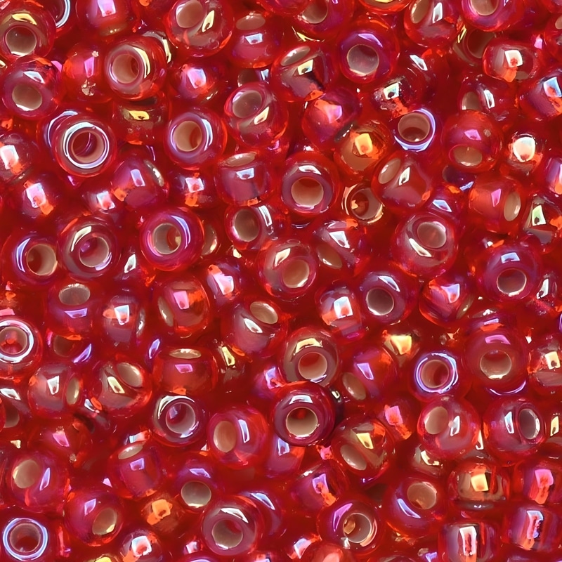 Miyuki Round Seed Beads Size 11/0 Silver Lined Flame Red AB 23GM