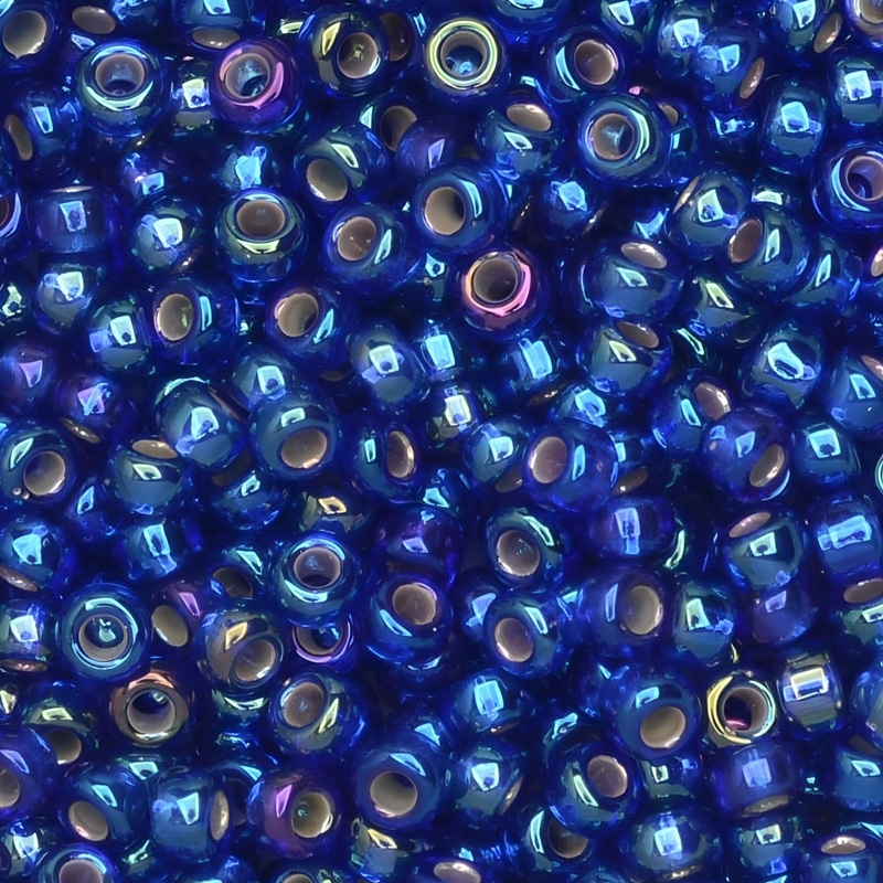 Miyuki Round Seed Beads Size 11/0 Silver Lined Cobalt Blue AB 24GM