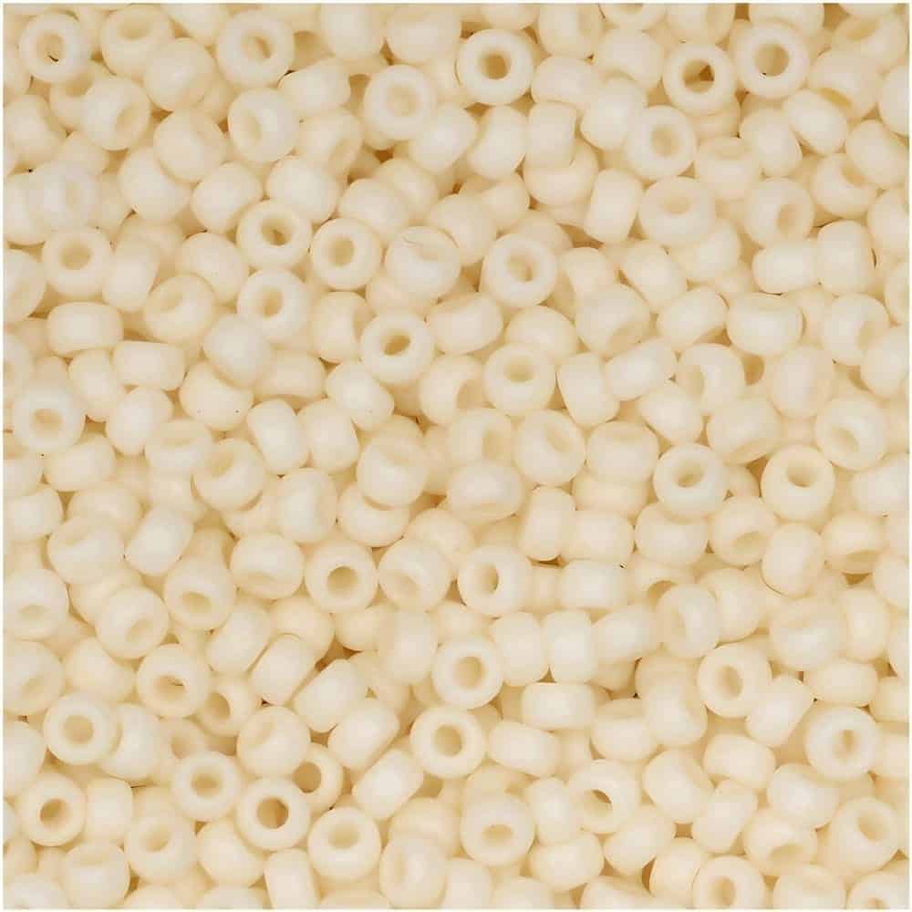 Miyuki Round Seed Beads Size 11/0 Opaque Matte Cream 23GM