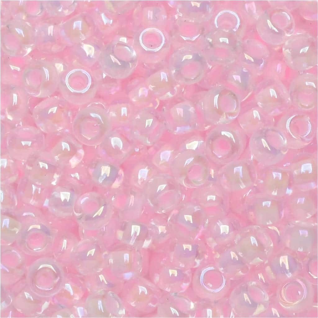 Miyuki Round Seed Beads Size 11/0 Pink Lined Crystal AB 24GM