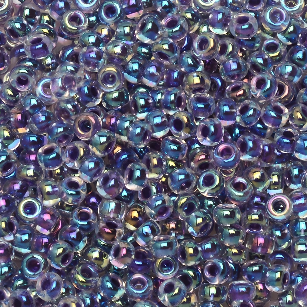 Miyuki Round Seed Beads Size 11/0 Amethyst Lined Crystal AB 24GM