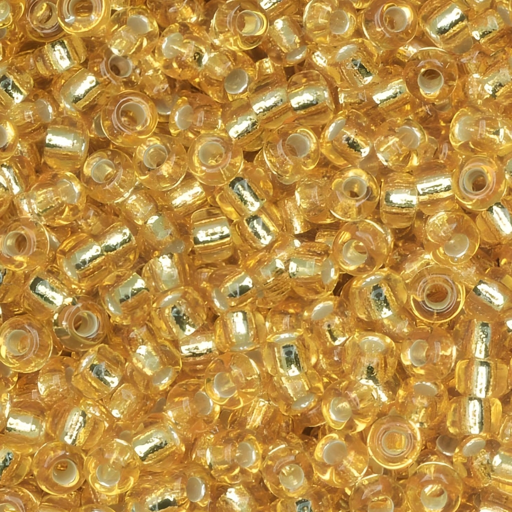 Miyuki Round Seed Beads Size 11/0 Silver Lined Gold 24GM