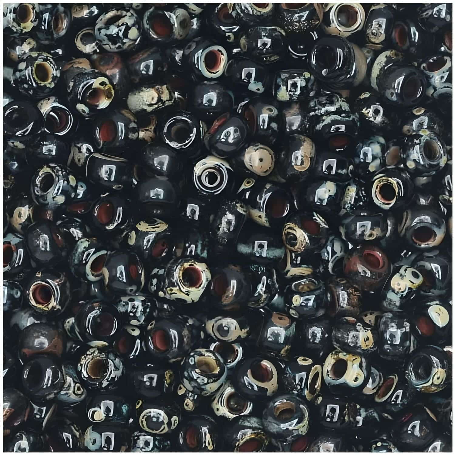 Miyuki Round Seed Beads Size 11/0 Picasso Smokey Black 23GM
