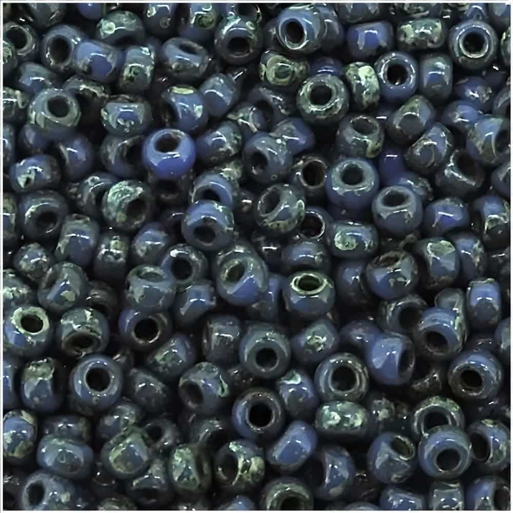 Miyuki Round Seed Beads Size 11/0 Picasso Montana Blue 23GM