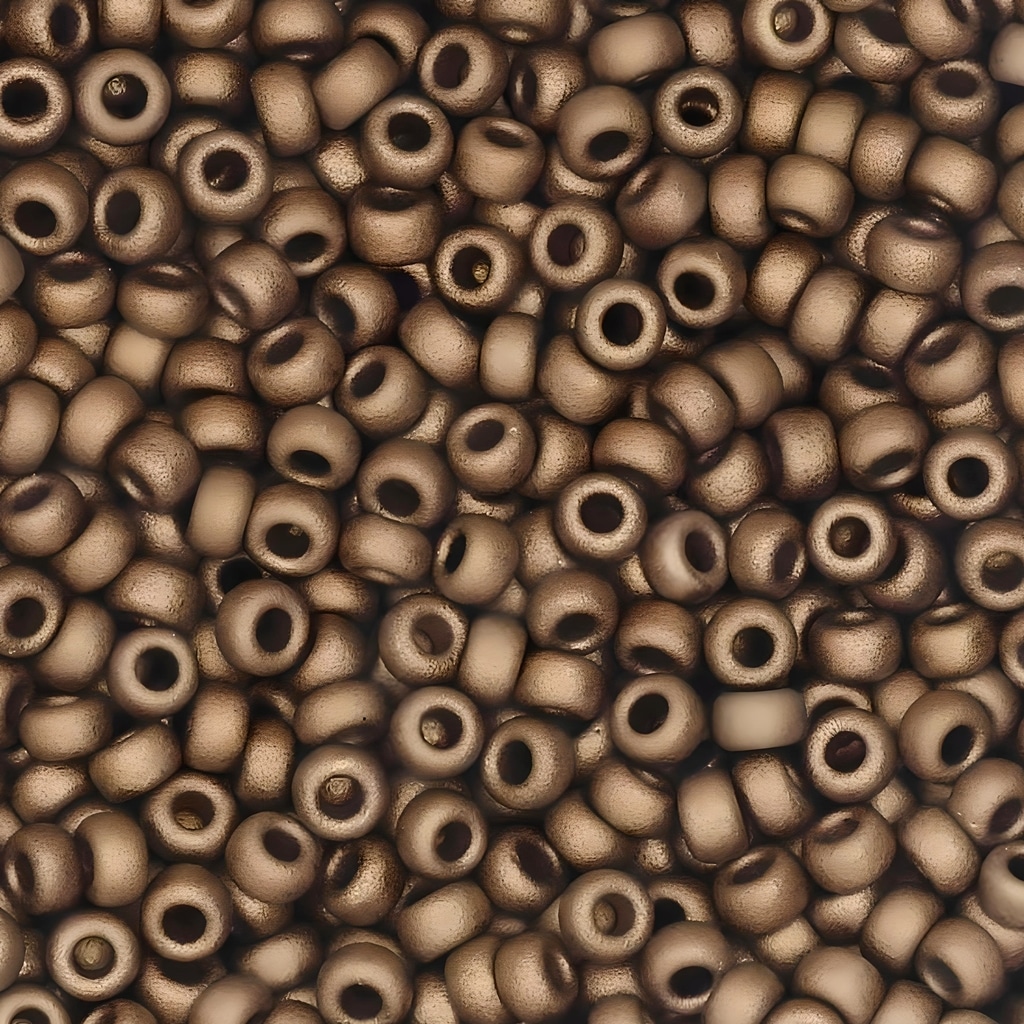 Miyuki Round Seed Beads Size 11/0 Matte Metallic Dark Bronze 24GM