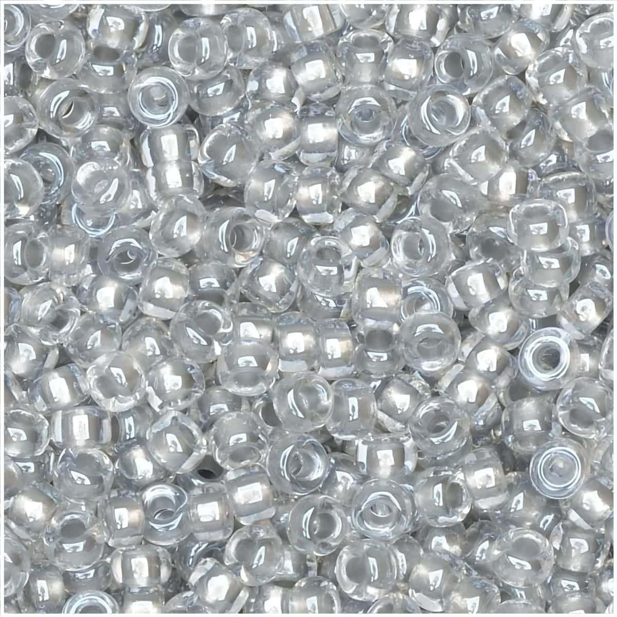 Miyuki Round Seed Beads Size 11/0 Sparkling Pewter Lined Crystal 24GM