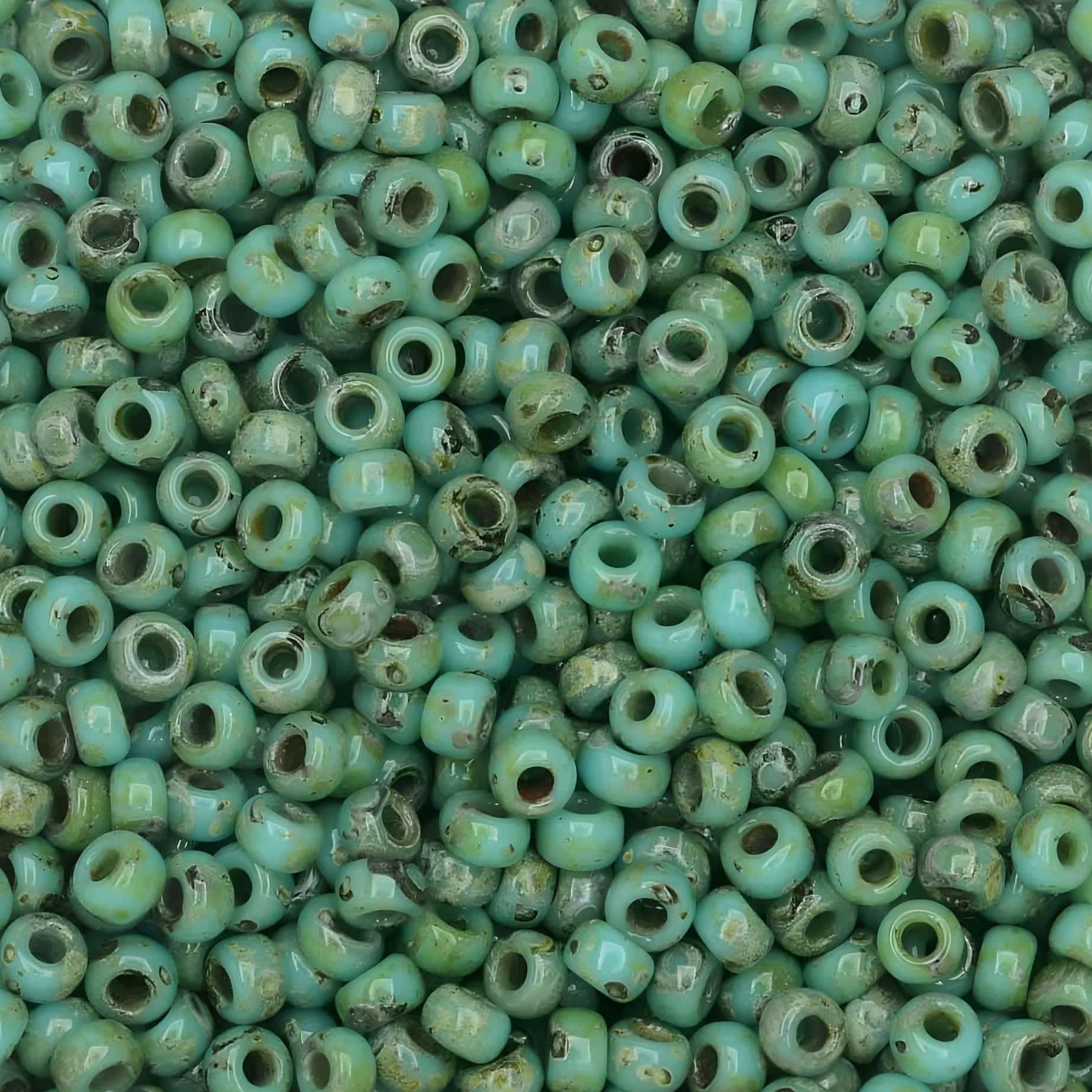 Miyuki Round Seed Beads Size 11/0 Picasso Seafoam Green 23GM