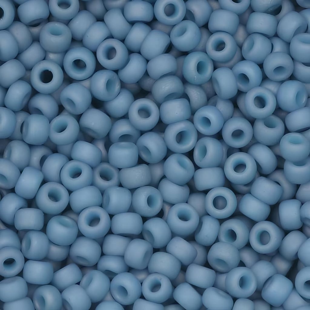 Miyuki Round Seed Beads Size 11/0 Matte Opaque Pale Denim Luster 22.5GM